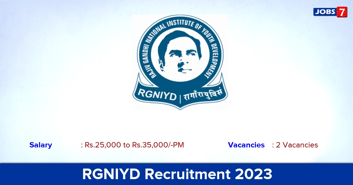 RGNIYD Recruitment 2023 - Walk-in-Interview for Tutor Job, Details Here!