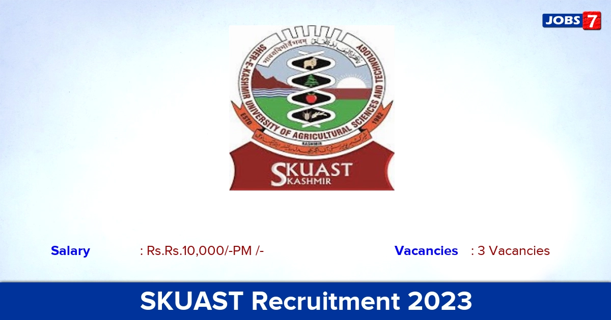 SKUAST Recruitment 2023 - 10th Qualification Attendant Jobs, Check Details Below!