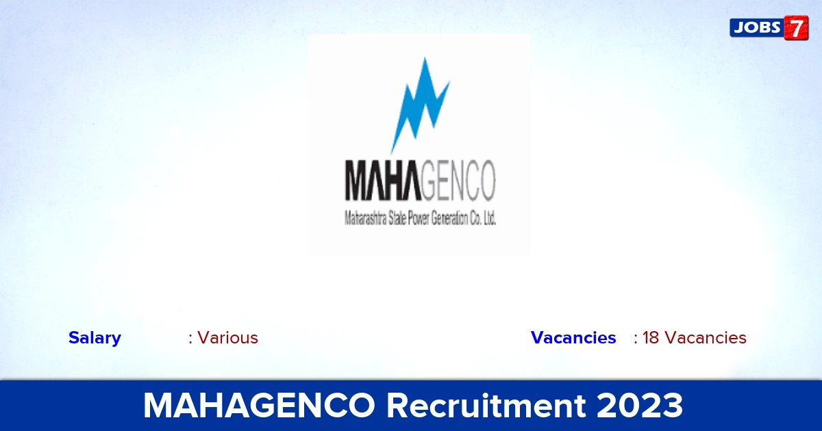 MAHAGENCO Recruitment 2023 - Apply Online for 18 Retired Engineer Vacancies