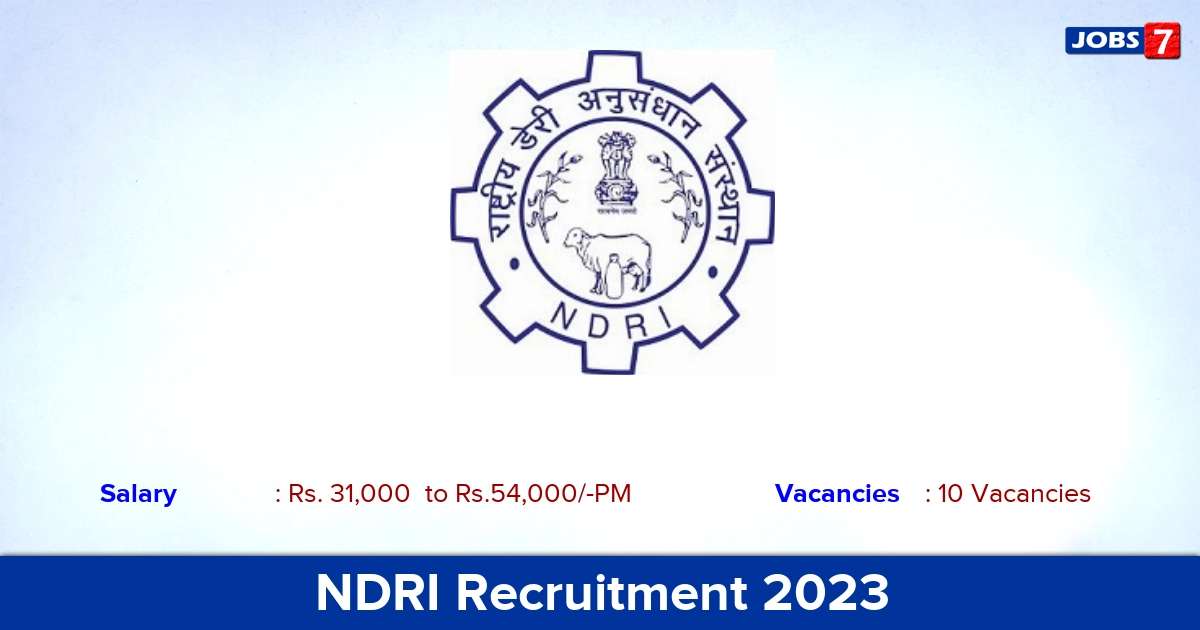 NDRI Recruitment 2023 -  Research Associate Jobs, Walk-in Interview!
