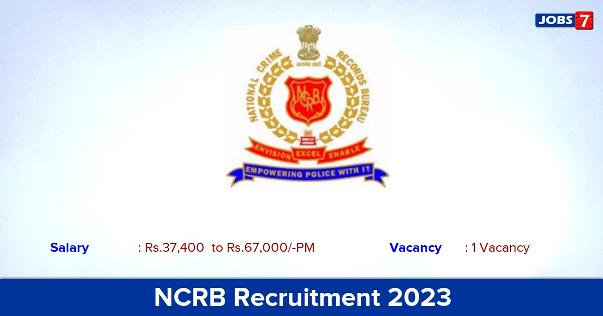 NCRB Recruitment 2023 - Deputy Director Job Apply Offline!