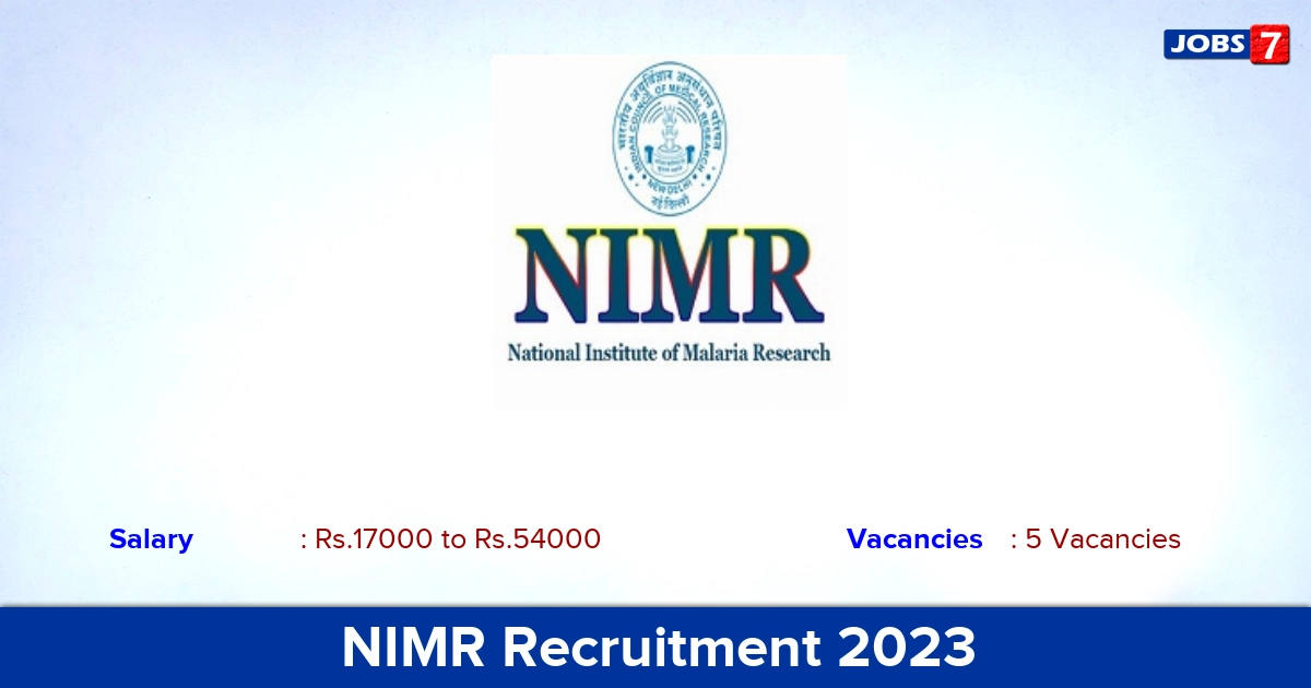 NIMR Recruitment 2023 - Apply Offline for DEO, Scientist Jobs