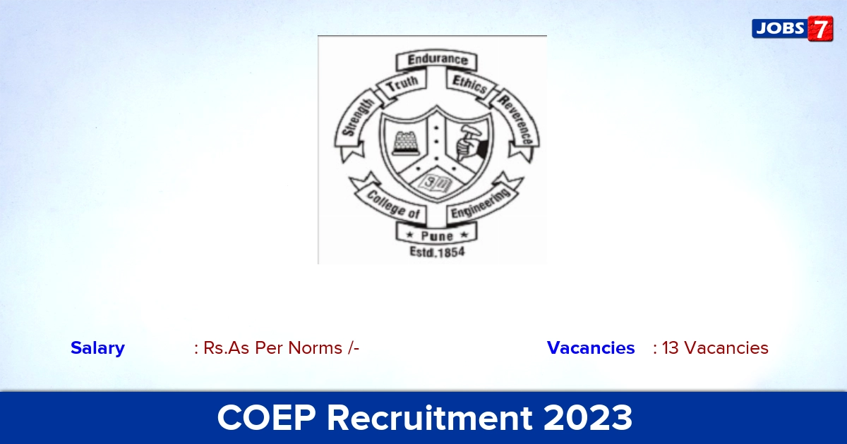 COEP Recruitment 2023 - Software Developer Jobs, Apply Online!