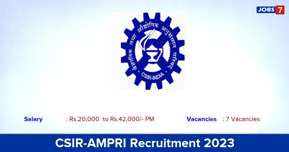 AMPRI Recruitment 2023 - Vacancies for Project Assistant, Associate and Senior Associate in Bhopal!