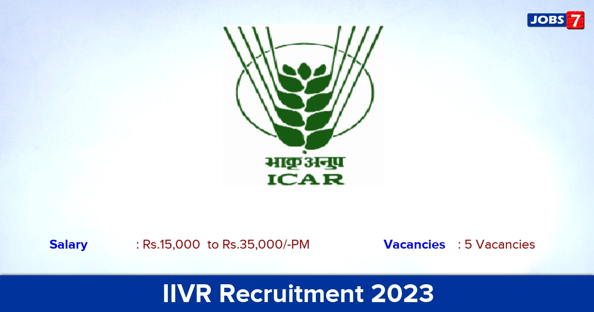 IIVR Recruitment 2023 - No Application Fees for Young Professional Jobs, Apply Now!