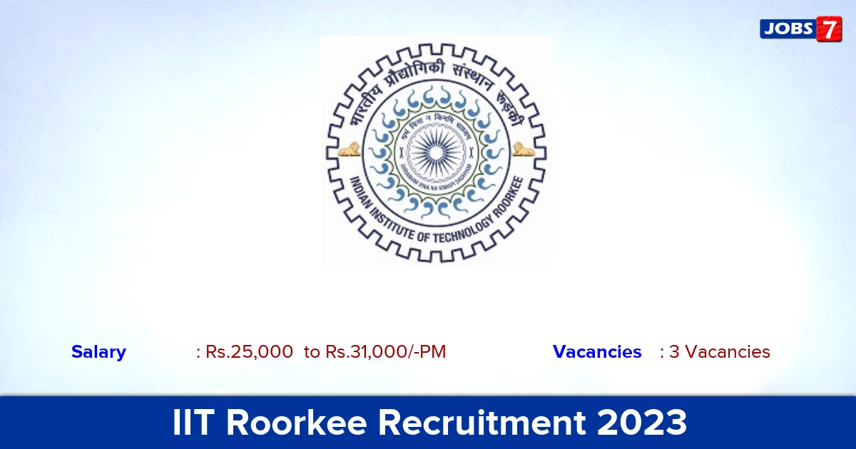 IIT Roorkee Recruitment 2023 - Vacancies for Project Associate And Research Fellow, Apply Now!