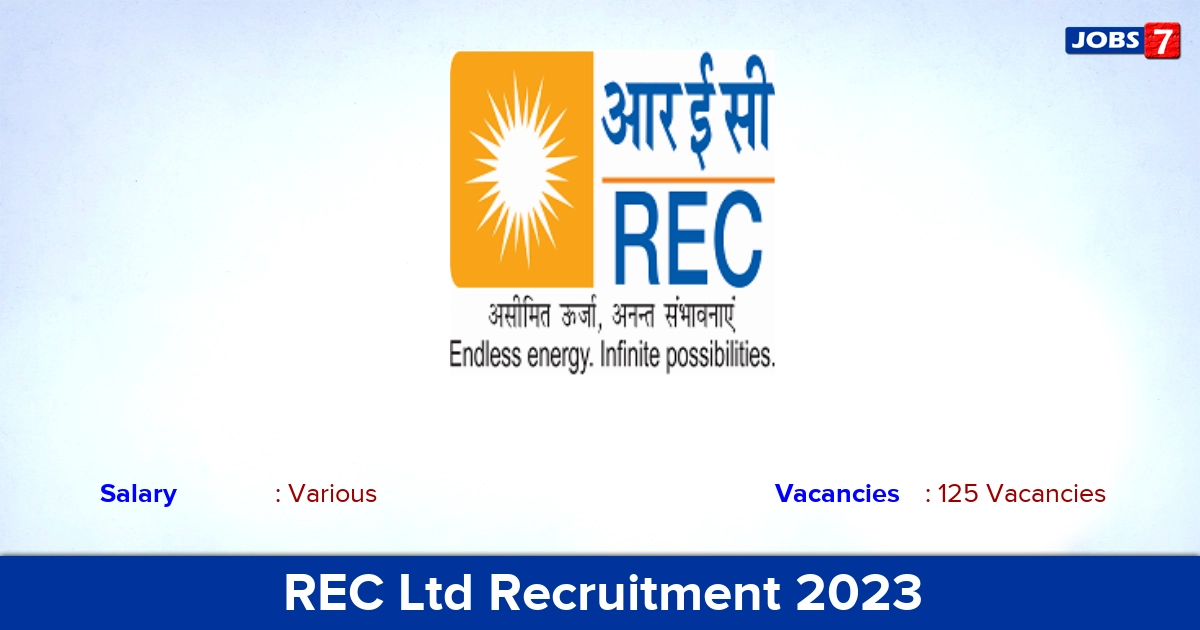 REC Ltd Recruitment 2023 - Apply Online for 125 Manager, Officer, Assistant Manager, GM, Deputy Manager, Deputy General Manager, Assistant Officer vacancies