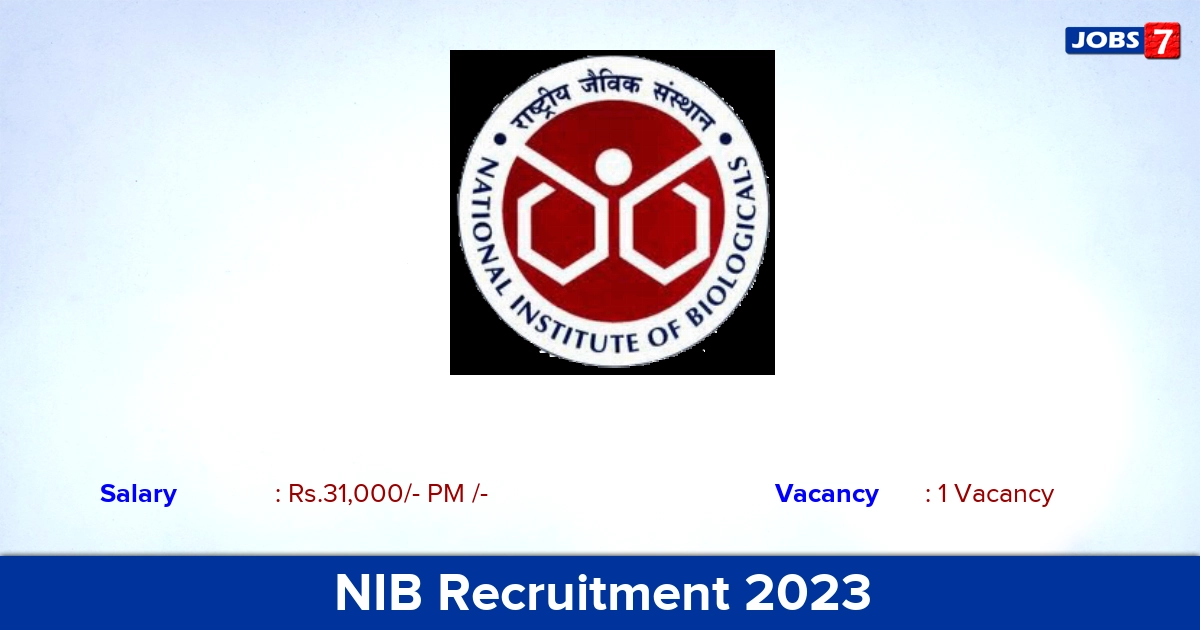 NIB Recruitment 2023 - Vacancy for Project Assistant in Noida - Apply by E-mail!
