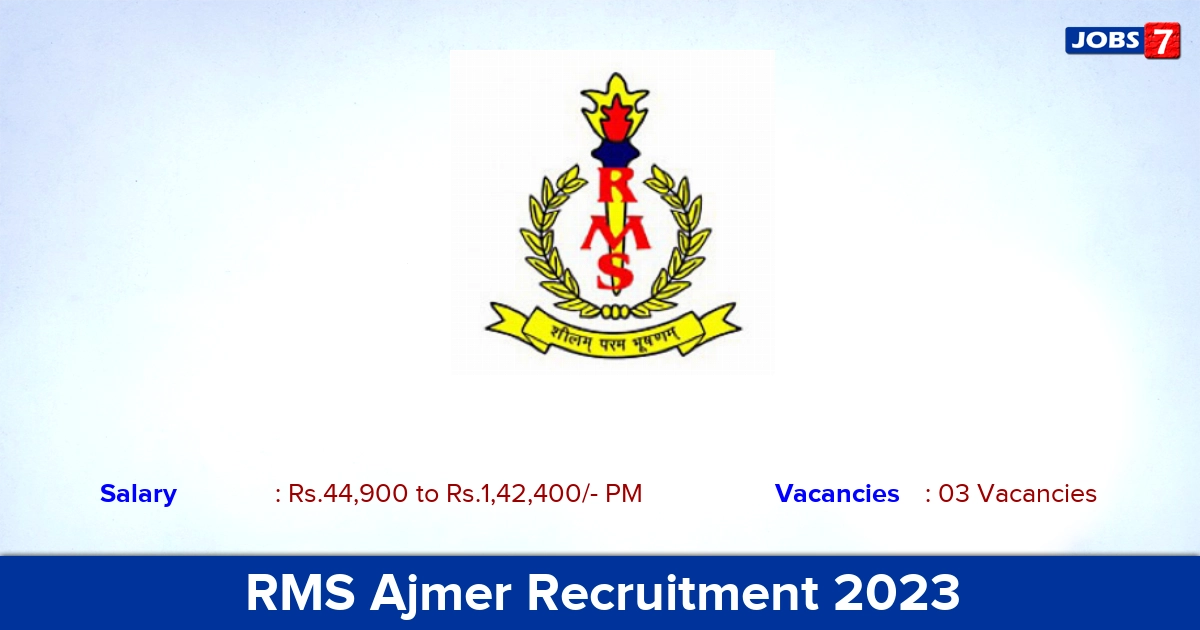 RMS Ajmer Recruitment 2023 -  Assistant Master Jobs, Offline Application!