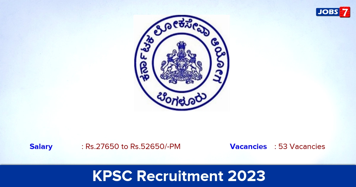 KPSC Recruitment 2023 - 53 Vacancies for Inspector of Cooperative Societies (HK) in Karnataka!