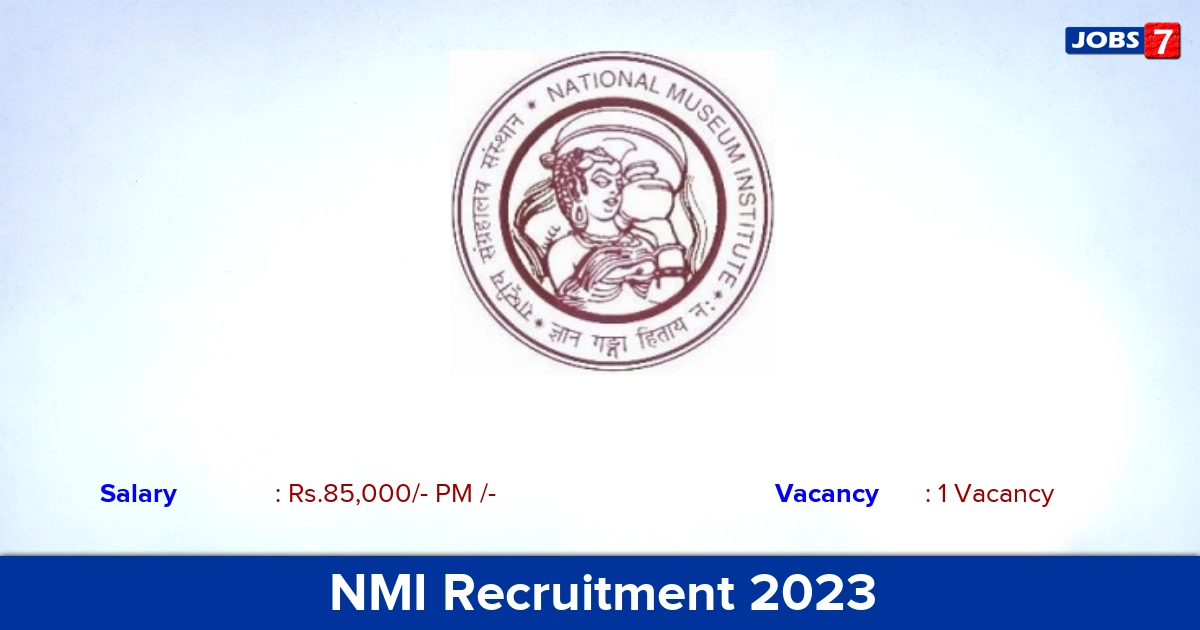 NMI Recruitment 2023 - Consultant Job Vacant, Salary Rs.85,000/- Per Month!