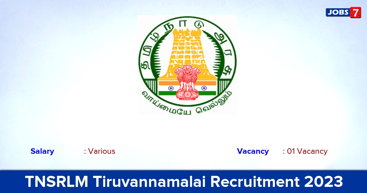 TNSRLM Tiruvannamalai Recruitment 2023 - Apply Offline for Block Coordinator Jobs