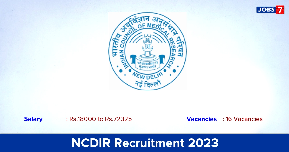NCDIR Recruitment 2023 - Apply Online for 16 Research Associate, Computer Programmer Vacancies