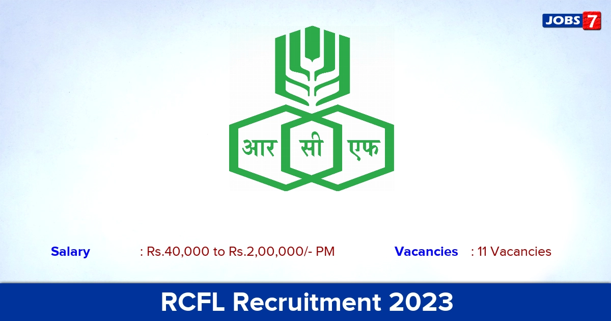 RCFL Recruitment 2023 -Apply Officer Jobs, Details Here !