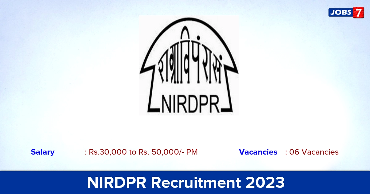 NIRDPR Recruitment 2023 - Project Assistant Jobs, Online Application!