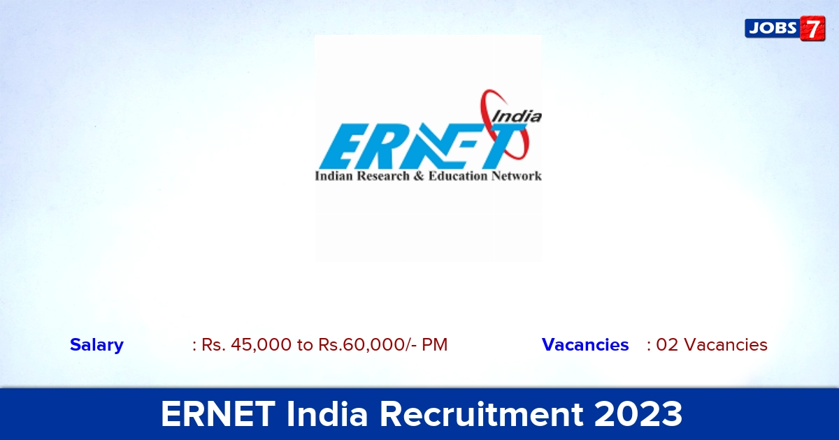 ERNET India Recruitment 2023 - Apply Senior Project Engineer Jobs Via EMail!