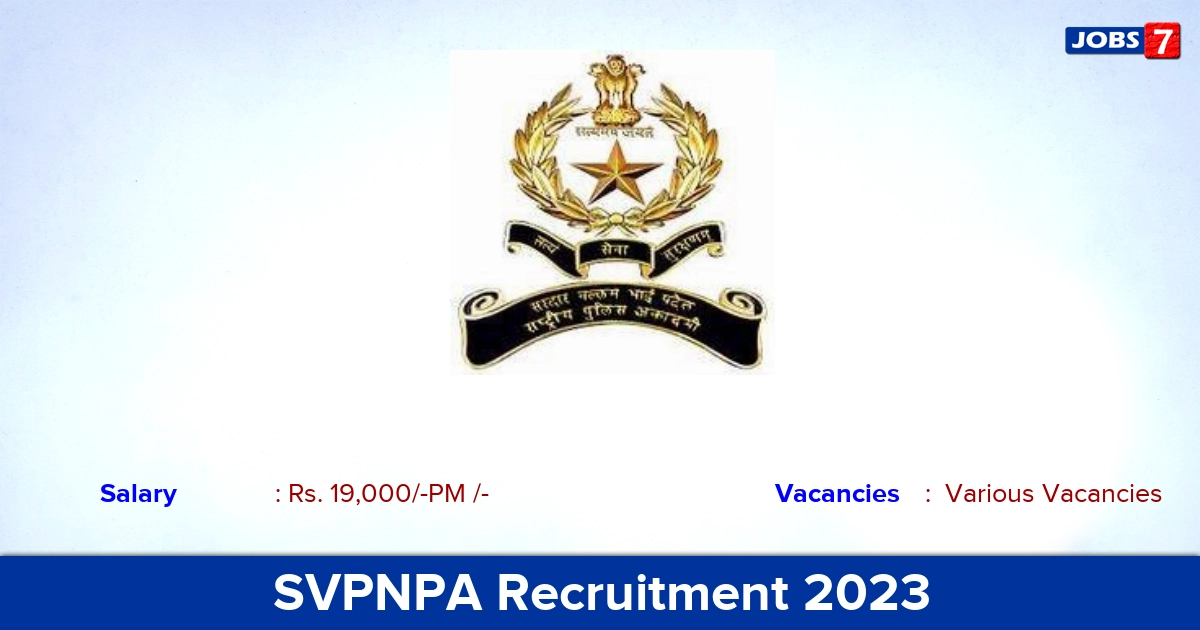 SVPNPA Recruitment 2023 - Teacher Job vacancies, Apply Offline Now!