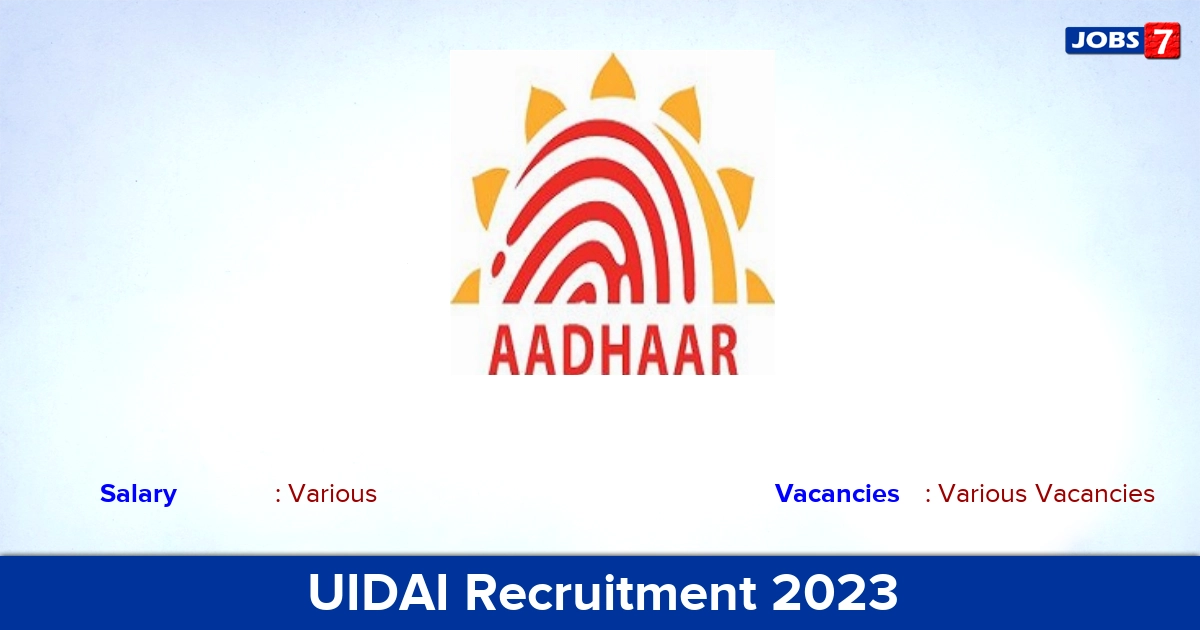 UIDAI Recruitment 2023 -  Apply Offline for Assistant Director Job Vacancies!