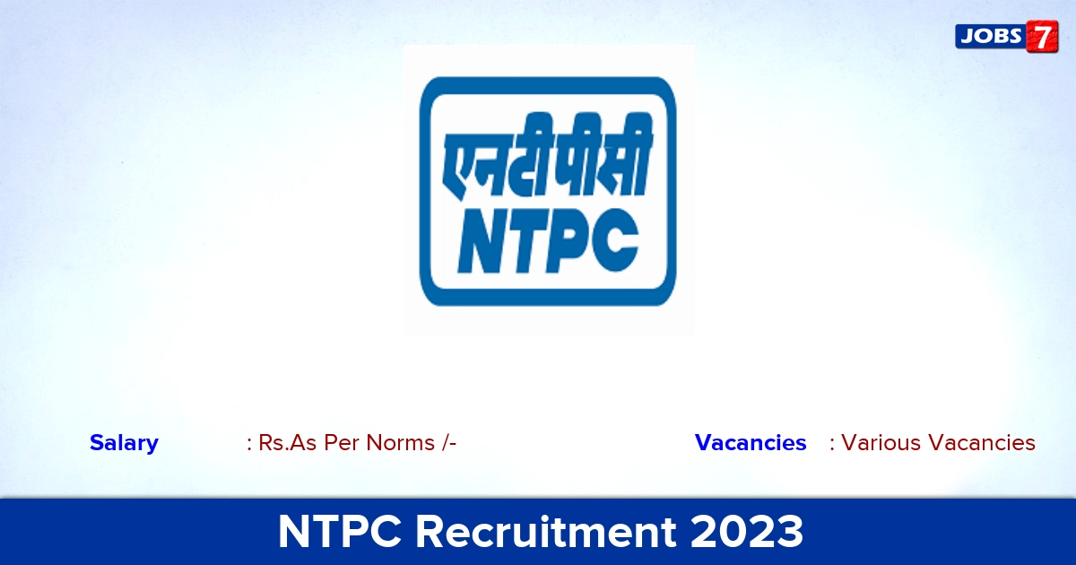 NTPC Recruitment 2023 - Apply Associate Jobs, No Application Fee! 