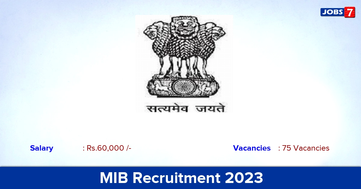 MIB Recruitment 2023 - Apply Young Professionals Jobs, Salary 60,000/- PM!