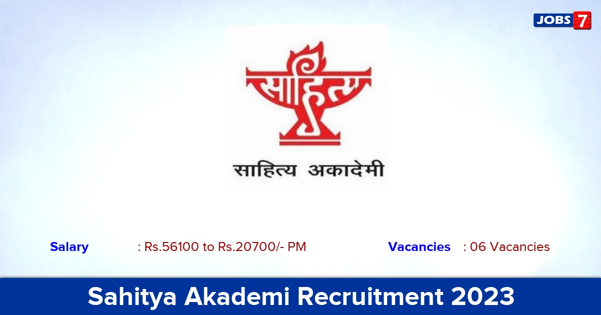 Sahitya Akademi Recruitment 2023 - Deputy Secretary Jobs, Apply Offline!