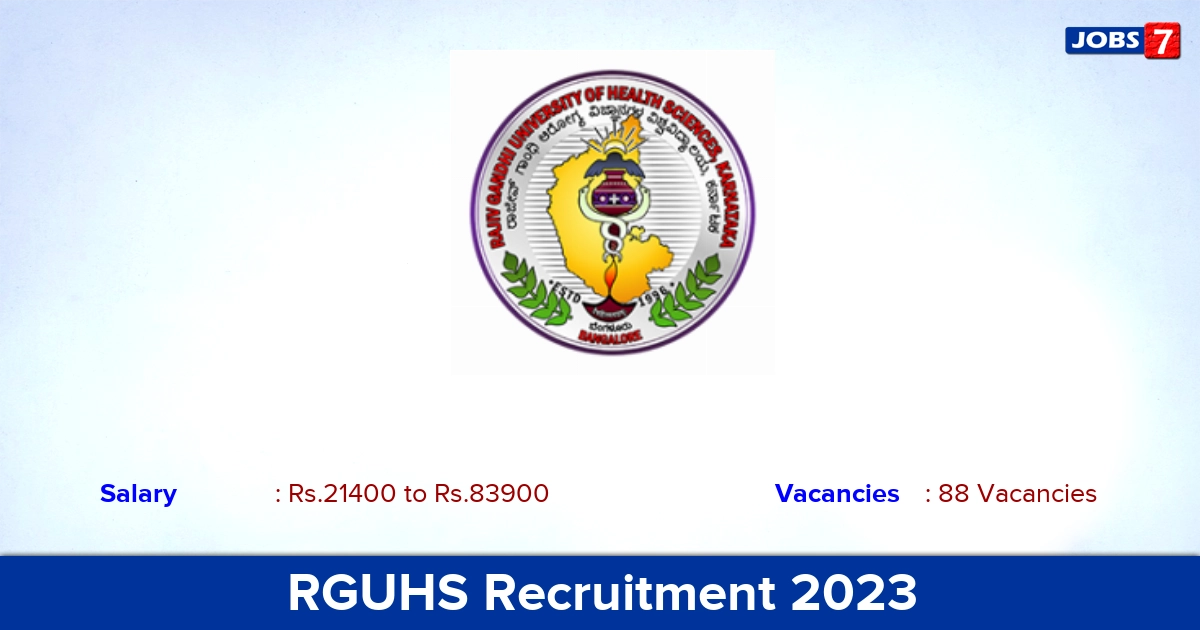 RGUHS Recruitment 2023 - Apply Online for 88 Junior Assistant Vacancies