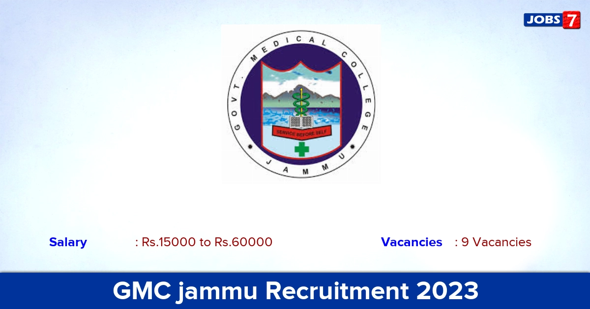 GMC jammu Recruitment 2023 - Apply Offline for Nurse, Counsellor Jobs