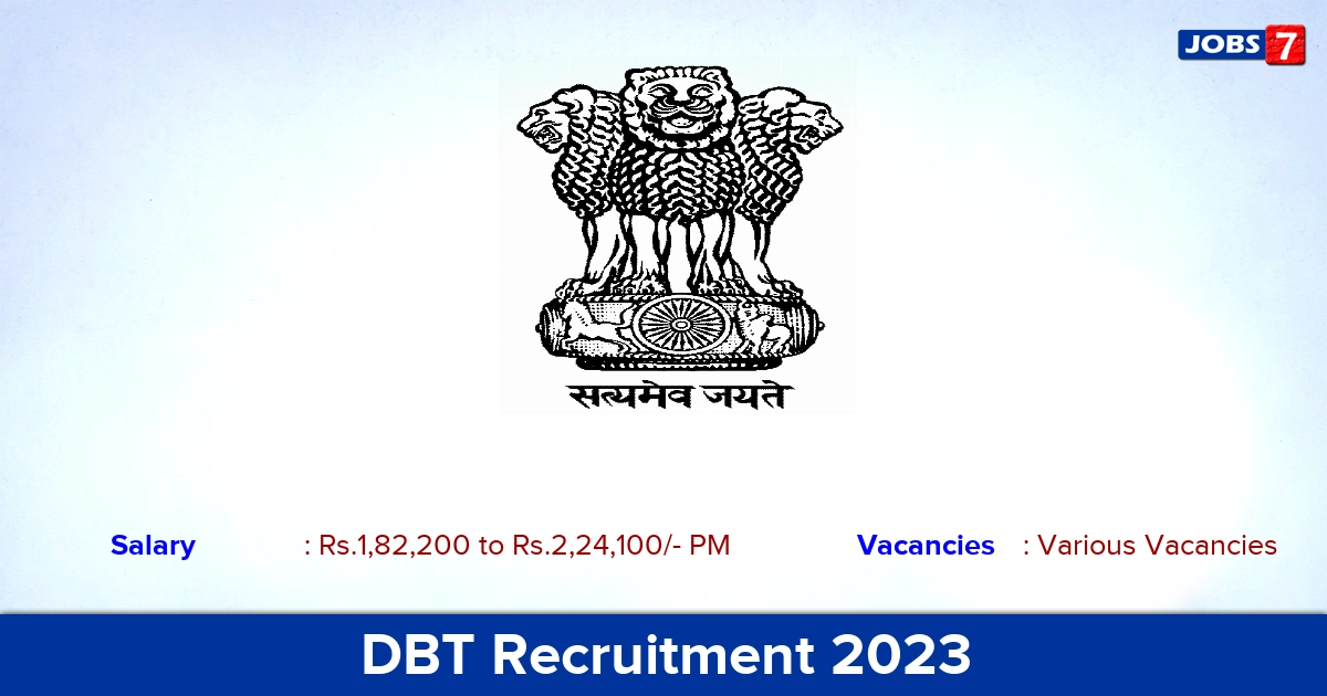 DBT Recruitment 2023 - Apply Offline for Director Jobs, vacancies!