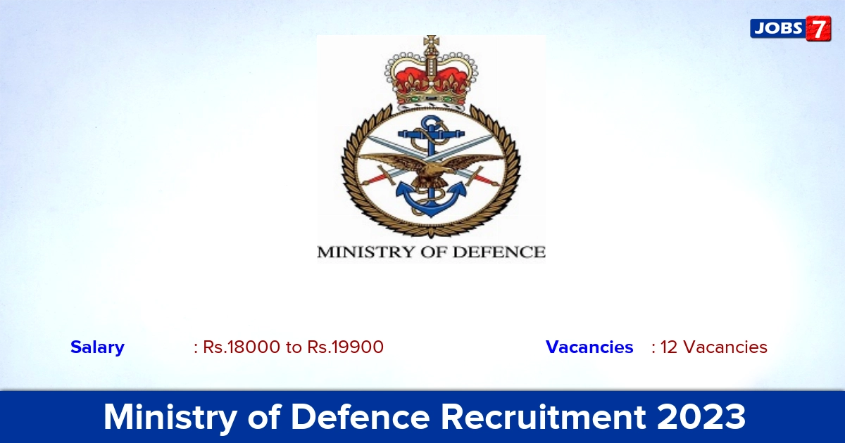 Ministry of Defence Recruitment 2023 - Apply Offline for 12 MTS, LDC, Cook Vacancies