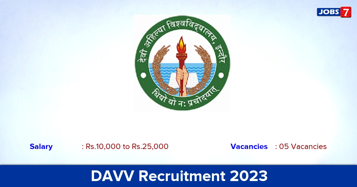 DAVV Recruitment 2023 -  Research Associate Jobs, Apply Online!