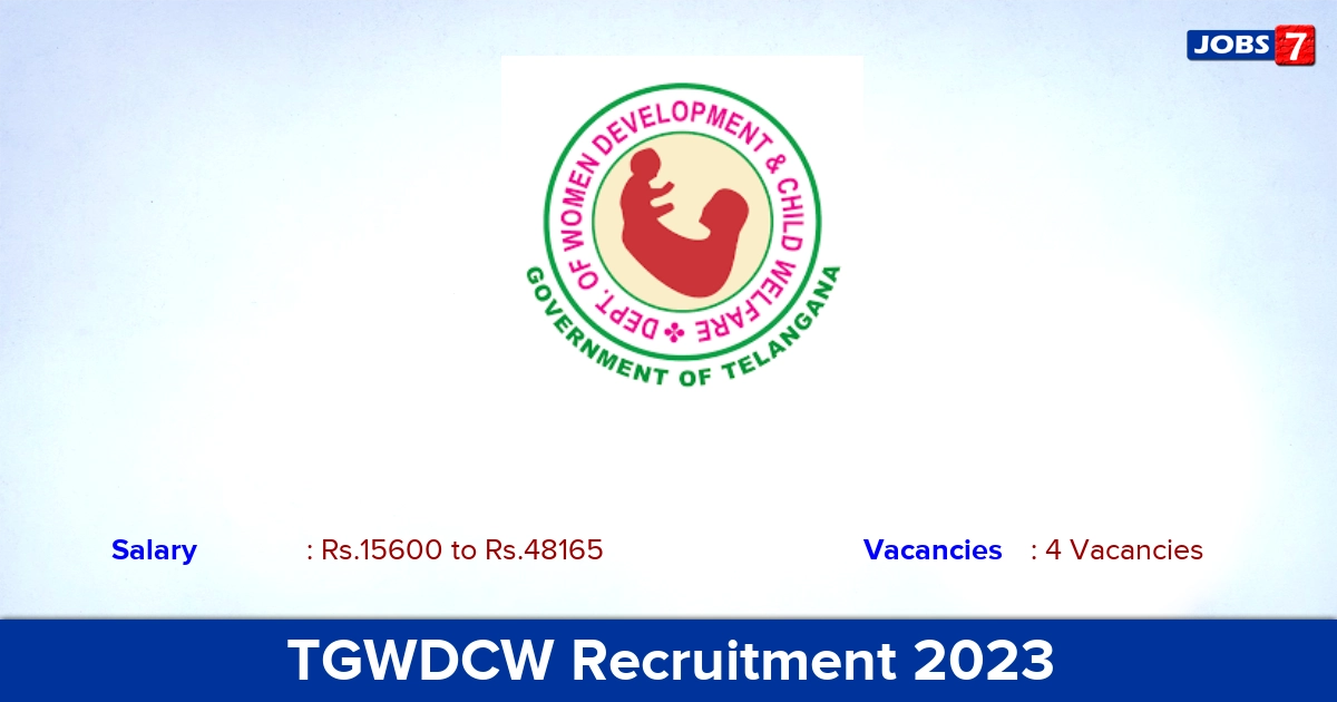 TGWDCW Recruitment 2023 - Apply Offline for Specialist, MTS Jobs
