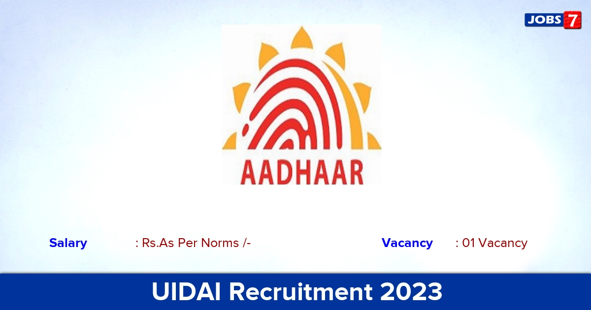 UIDAI Recruitment 2023 - Apply Offline for Assistant Section Officer Jobs! UIDAI Recruitment 2023 - Apply Offline for Assistant Section Officer Jobs!