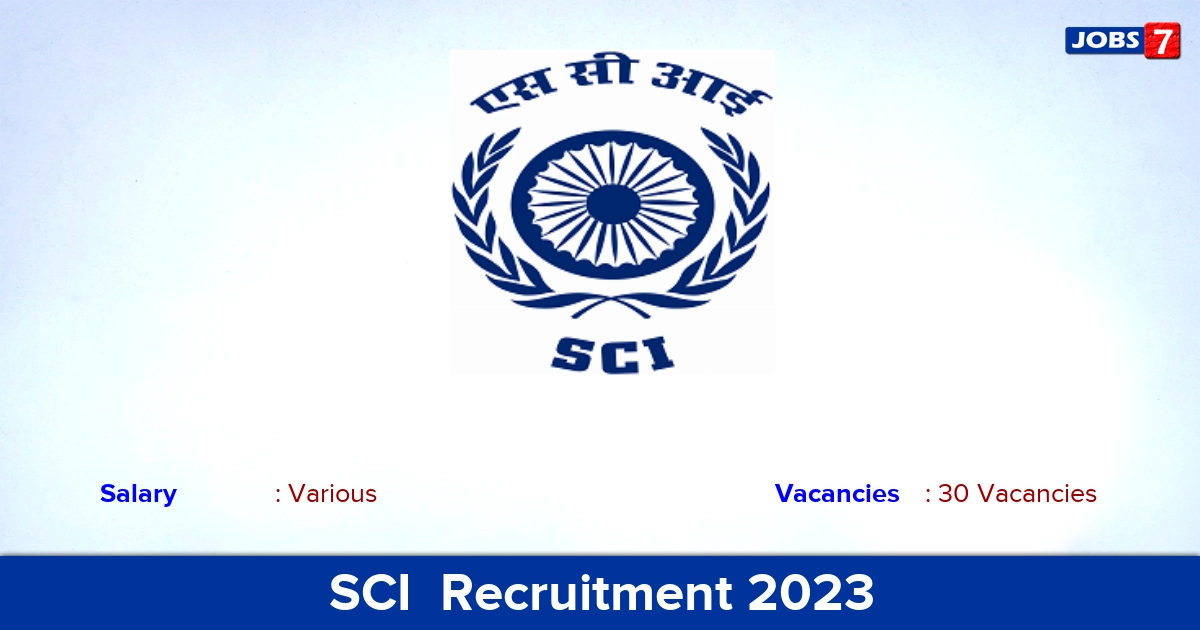 SCI  Recruitment 2023 - Apply Online for 30 Electro Technical Officer Vacancies