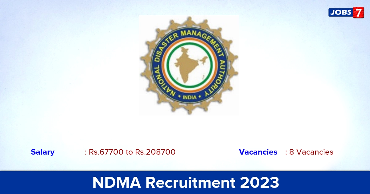 NDMA Recruitment 2023 - Apply Offline for SRF Jobs