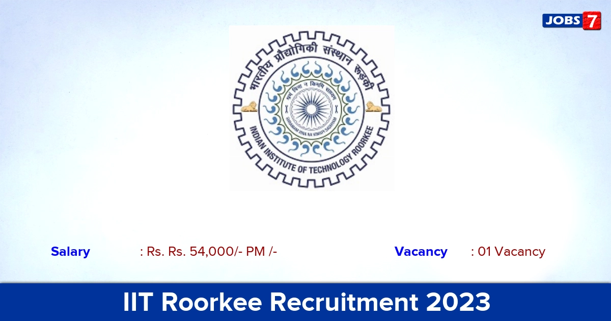 IIT Roorkee Recruitment 2023 - Research Associate Jobs, Apply Offline!