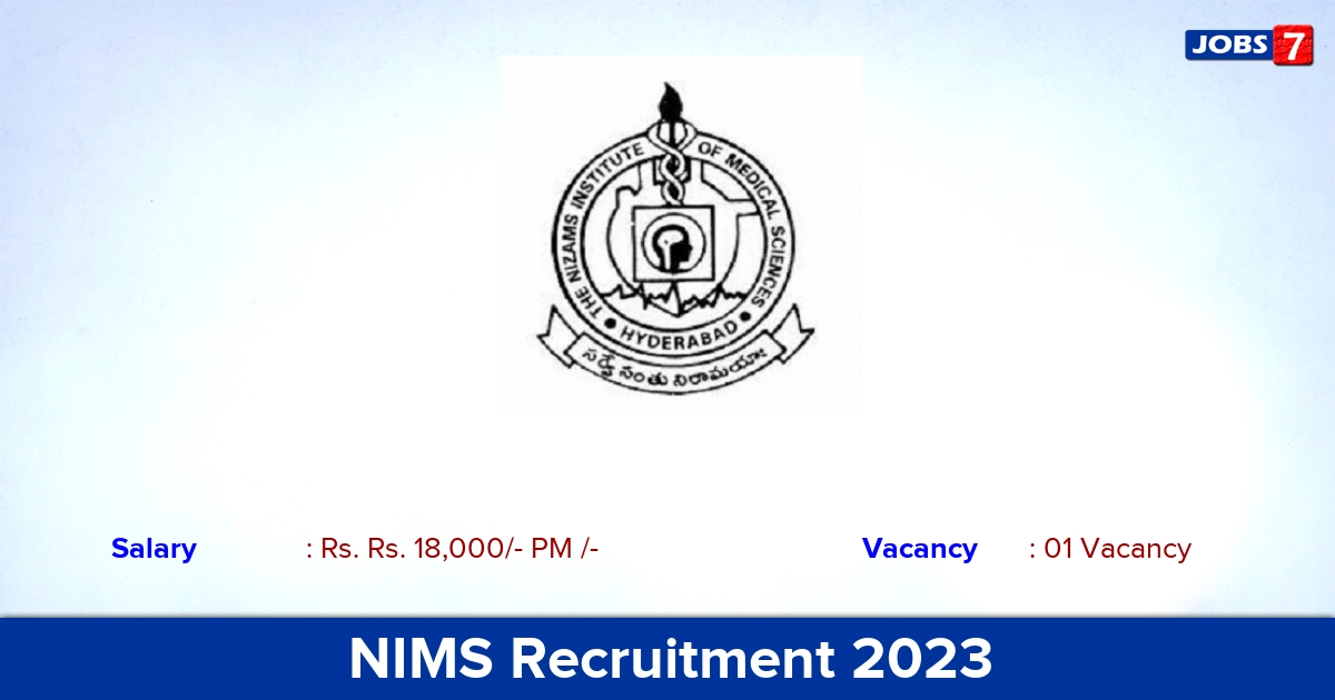 NIMS Recruitment 2023 - Lab Technician Jobs, Apply Offline!