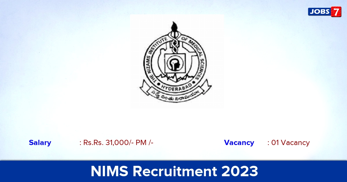 NIMS Recruitment 2023 - Apply Offline for Field Investigator Jobs!