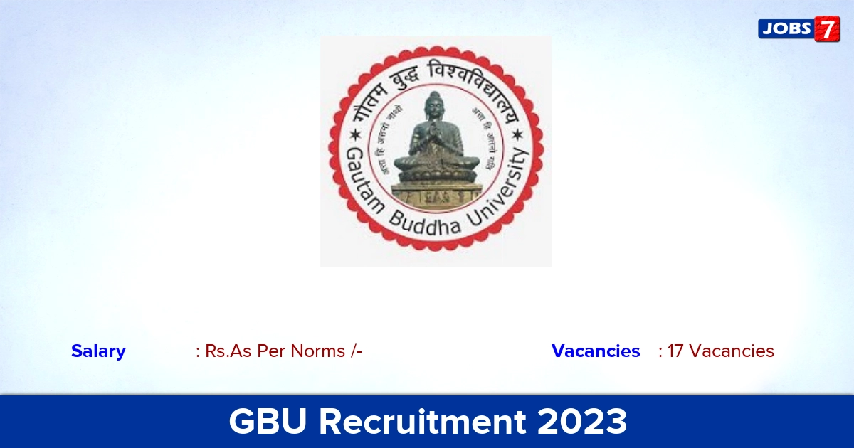 GBU Recruitment 2023 - Assistant Professor Jobs, Apply Through E-Mail!