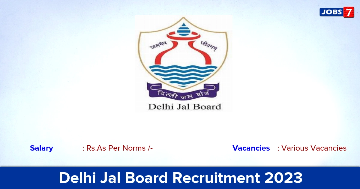 Delhi Jal Board Recruitment 2023 - Apply Offline for Consultant Jobs, No Application Fee!