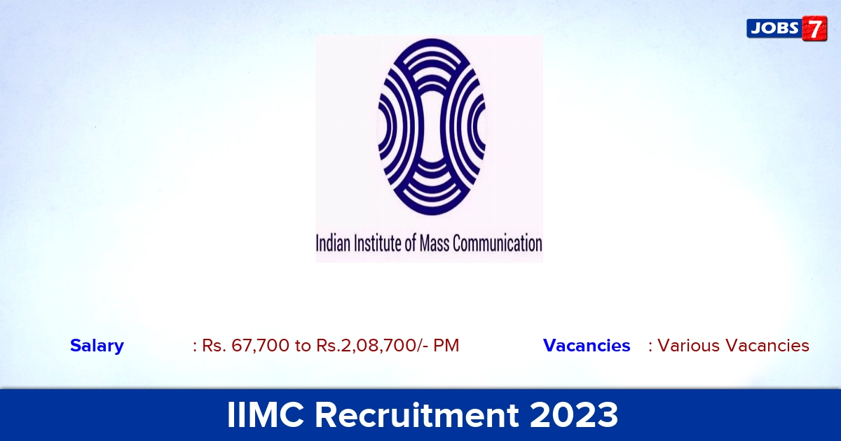IIMC Recruitment 2023 - Apply Offline for Deputy Registrar Job, Vacancies!