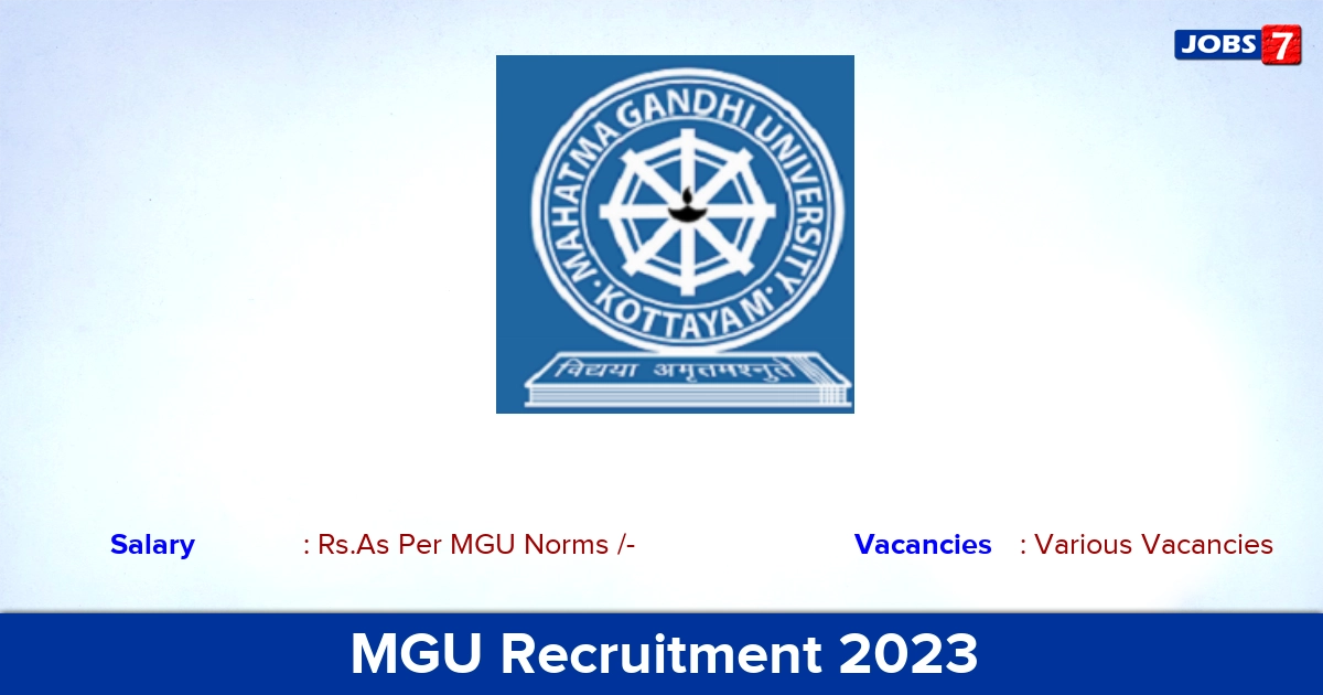MGU Recruitment 2023 - Data Entry Operator Jobs, Apply Offline, No Application Fee!