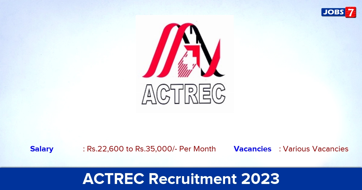 ACTREC Recruitment 2023 - Pump Operator Job, Walk-In Interview Check Here!
