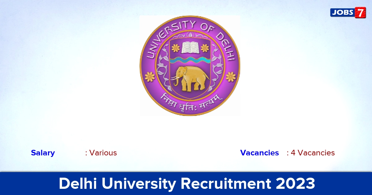 Delhi University Recruitment 2023 - Apply Offline for Guest Faculty Jobs