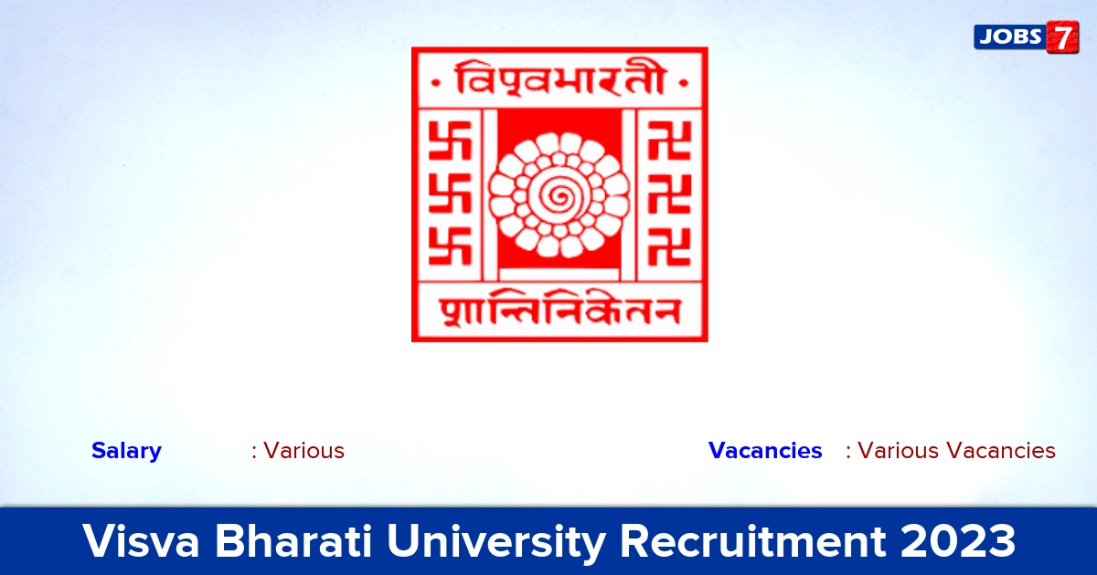 Visva Bharati University Recruitment 2023 - Apply Offline for JRF Vacancies