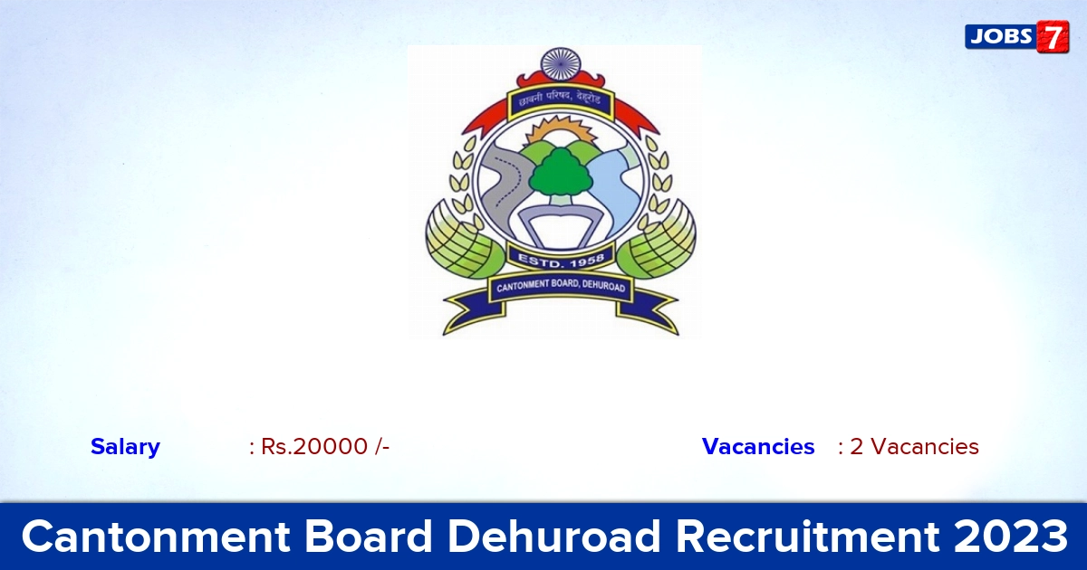 Cantonment Board Dehuroad Recruitment 2023 - Apply Offline for Special Teacher Jobs