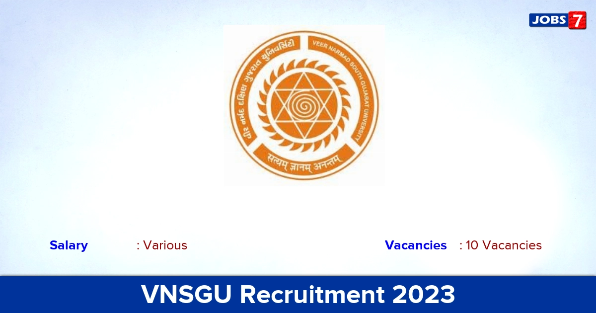 VNSGU Recruitment 2023 - Apply Online for 10 Coach, Gym Trainer Vacancies