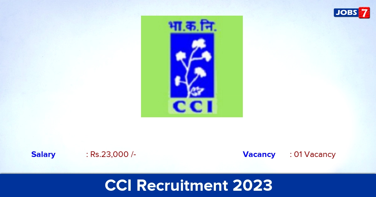 CCI Recruitment 2023 - Driver Jobs, Apply Here!