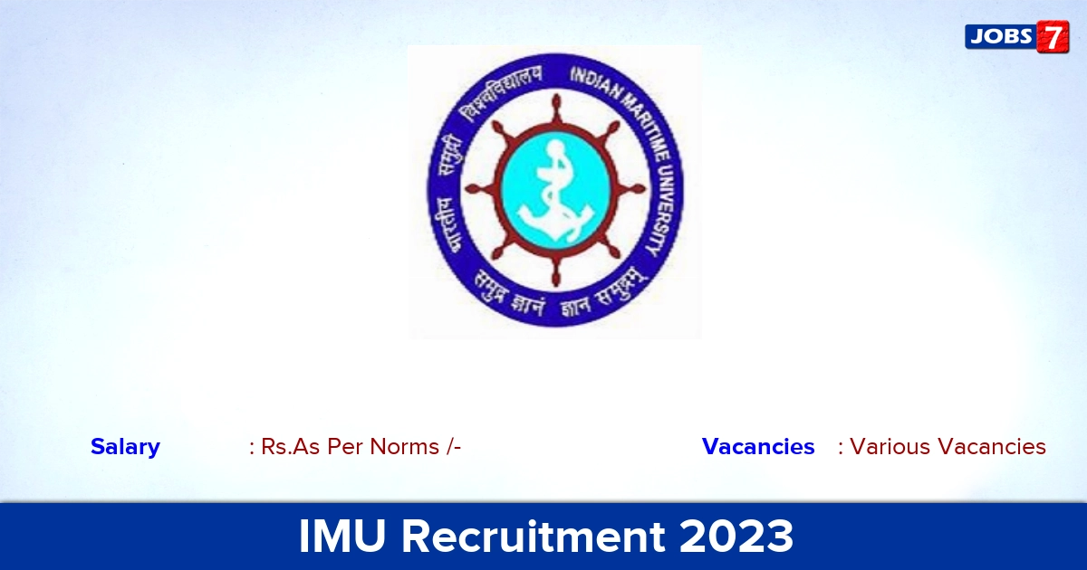 IMU Recruitment 2023 - Faculty Jobs, Online Application!