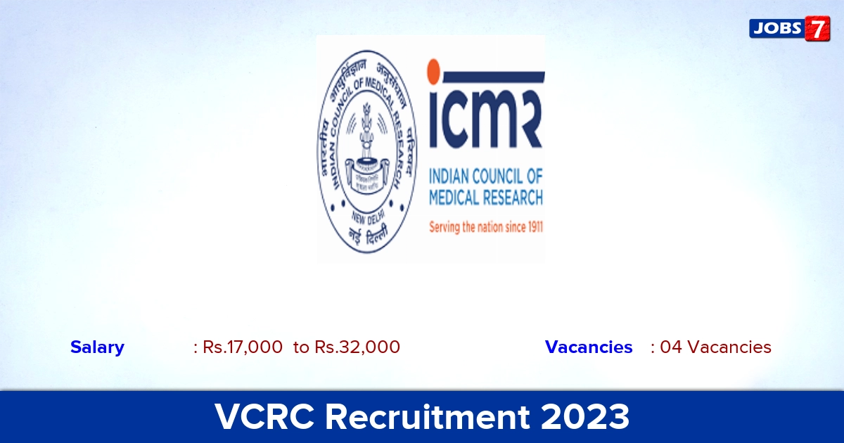 VCRC Recruitment 2023 - Apply Offline for Project Technical Officer Jobs!