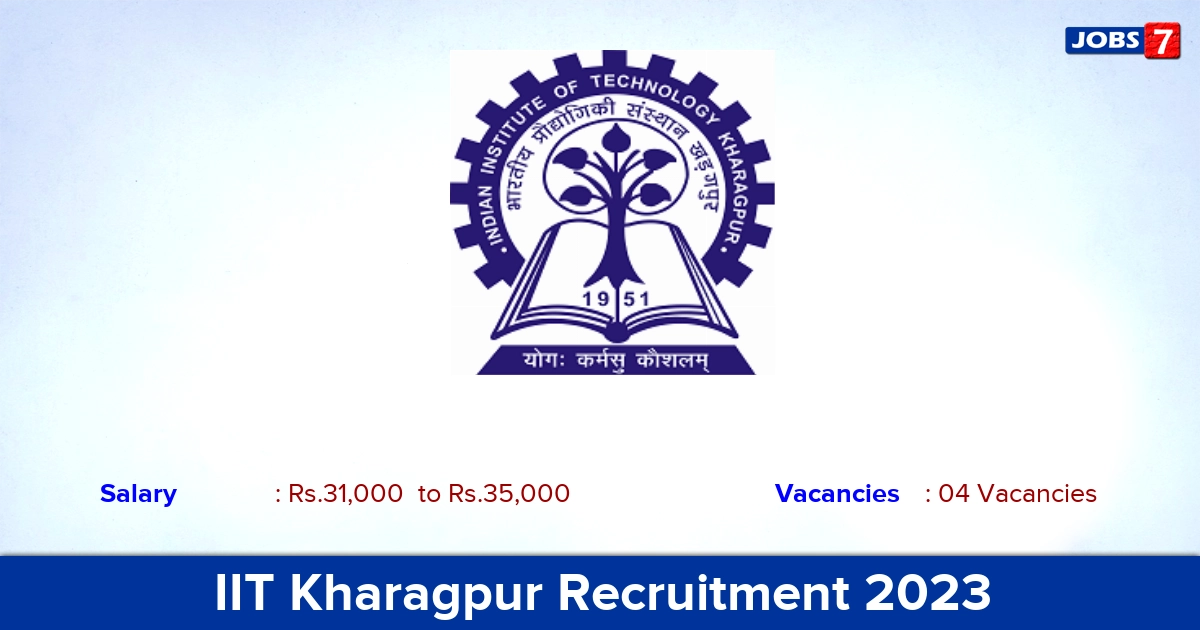 IIT Kharagpur Recruitment 2023 - Junior Research Fellow Jobs, Apply Online!